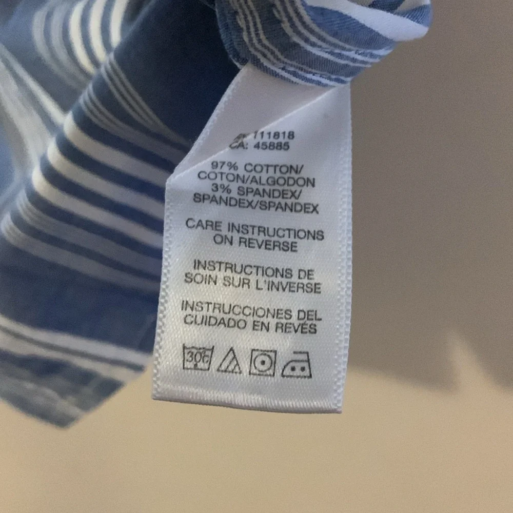 MICHAEL Michael Kors - Blue & White Striped Button Down Shirt - Women’s Size 10 - Picture 5 of 7